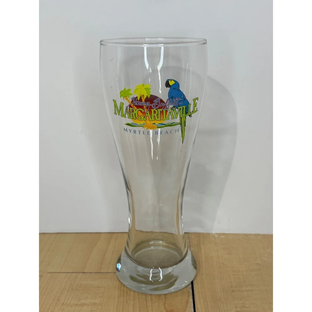 Margaritaville Myrtle Beach Pilsner Glass Jimmy Buffett Parrot Beer Glass 8.5